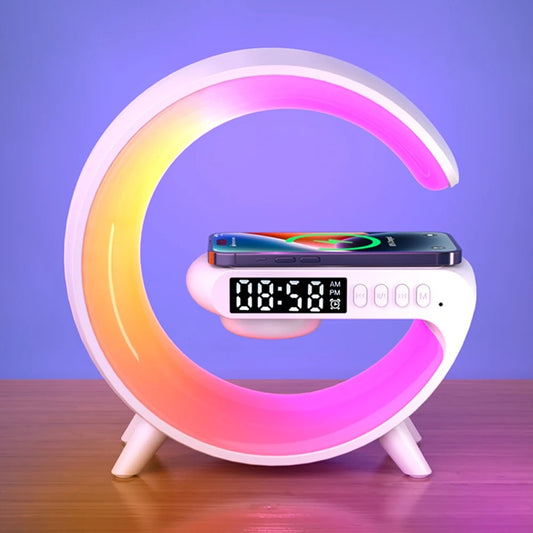 Lampe LED - haut-parleur Bluetooth - chargeur sans fil