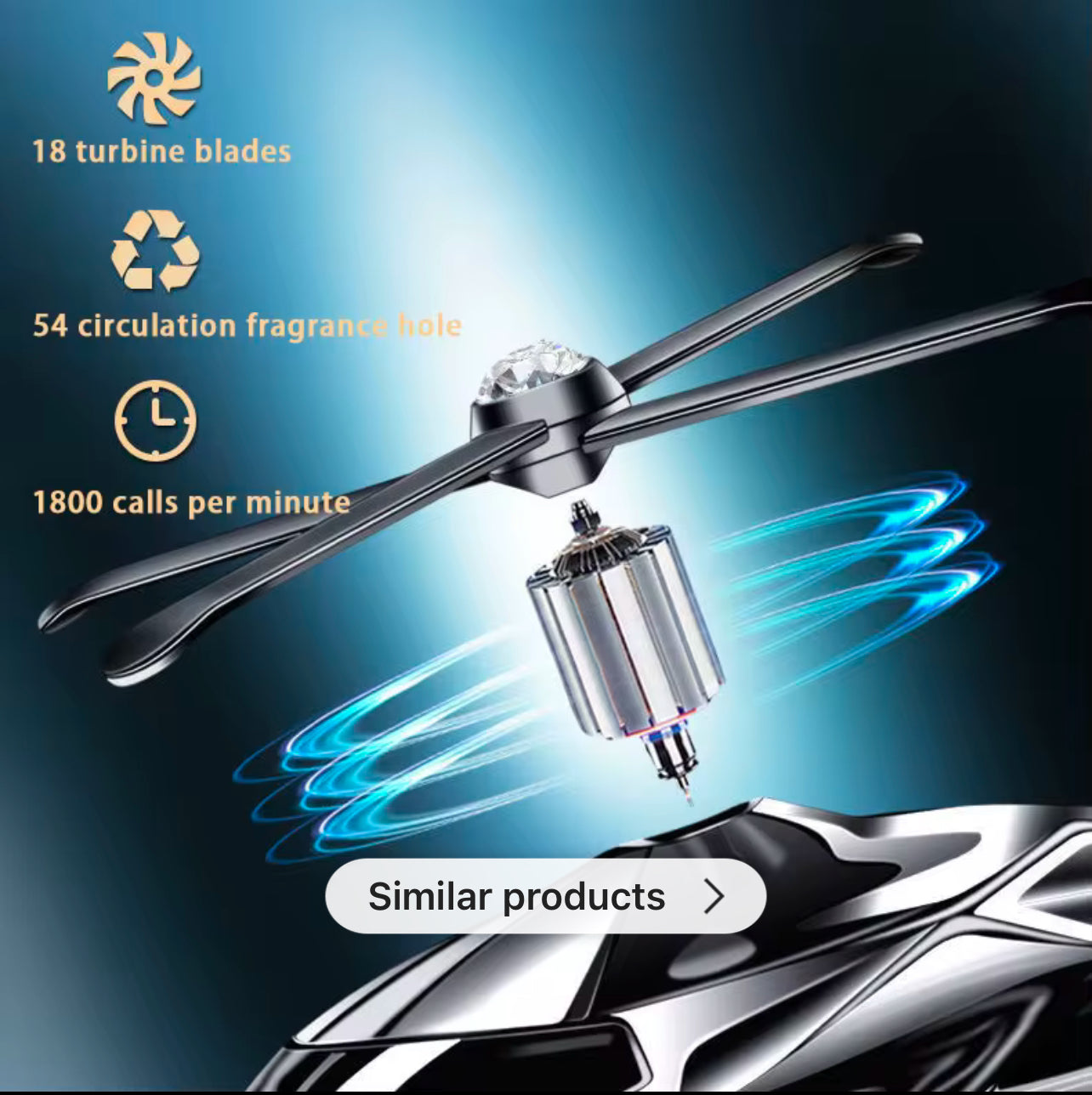 Parfum de voiture hélicoptère solaire — Désodorisant rotatif solaire pour voiture — Parfum d’avion pour voiture