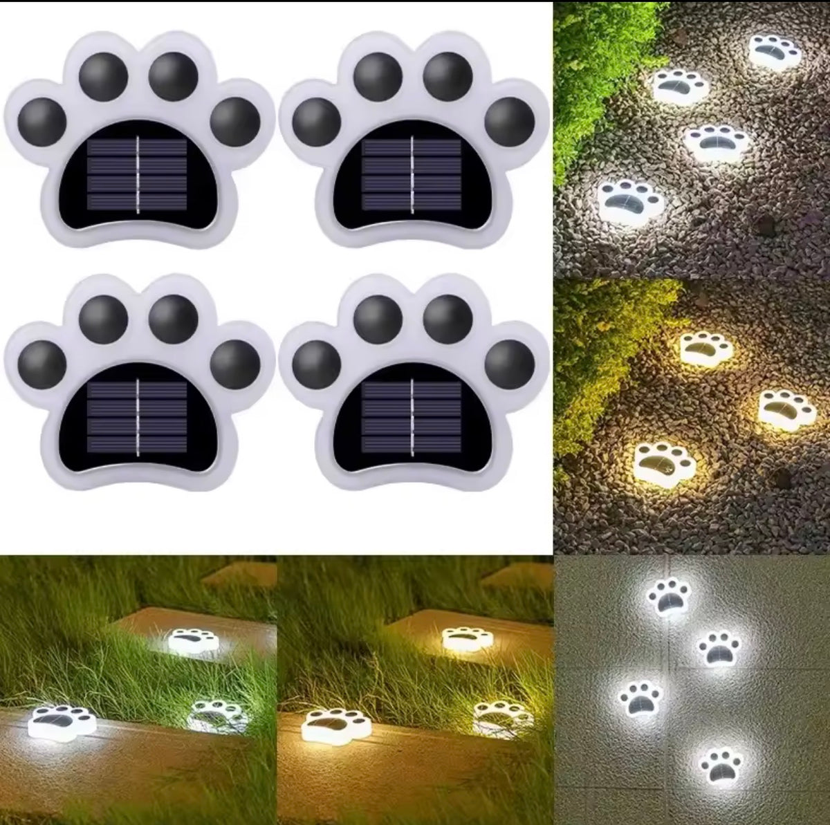 Lampe Solaire LED Étanche en Forme de Patte de Chat – Éclairage de Jardin pour Pelouse, Allée et Cour