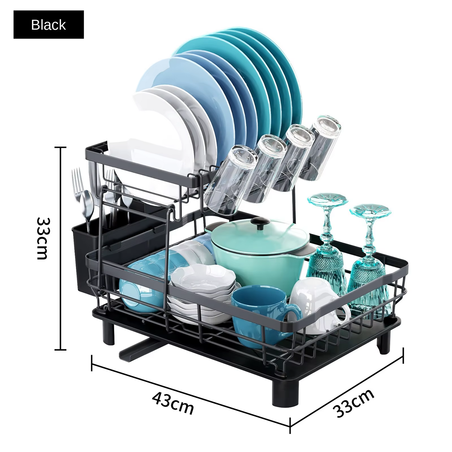 Porte-vaisselle en métal double couche