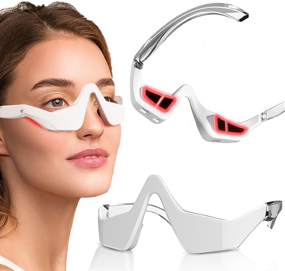 Lunettes de Thérapie EMS à Lumière Rouge pour les Yeux – Massage Anti-Cernes, Anti-Poches & Anti-Fatigue Oculaire