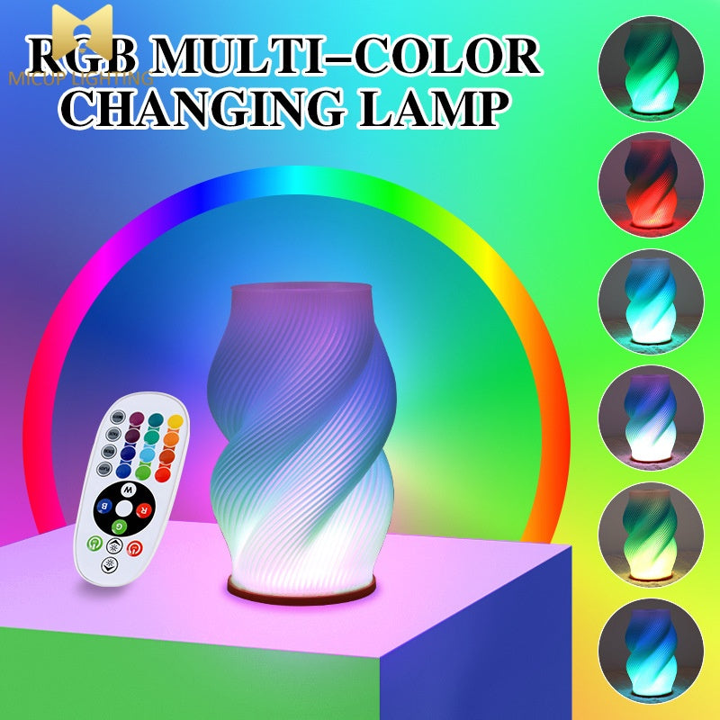 🌹 Lampe de Table La Rossa – LED 3D Rechargeable RGB Tactile avec Vase Intégr