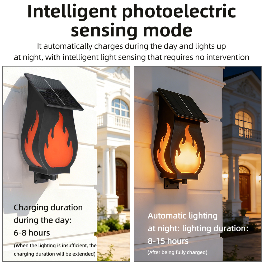 FireGlow – Lampe Murale Solaire LED 10W