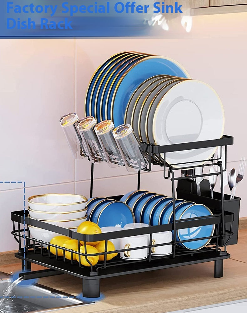 Porte-vaisselle en métal double couche