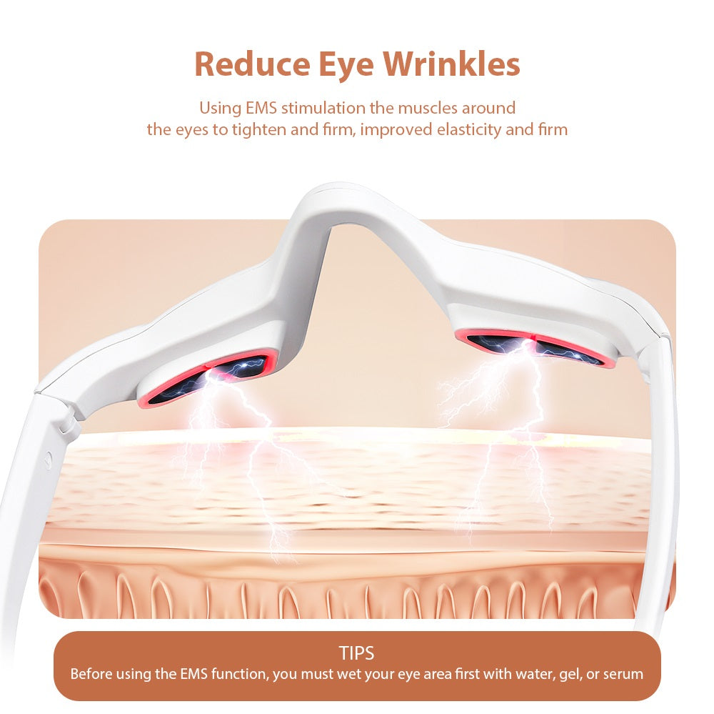 Lunettes de Thérapie EMS à Lumière Rouge pour les Yeux – Massage Anti-Cernes, Anti-Poches & Anti-Fatigue Oculaire