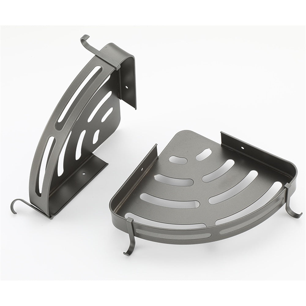 Bathora 2 Étagère d'Angle de Salle de Bain en Alliage de Zinc – 1 ou 2 Niveaux – Gris Anthracite