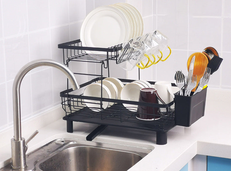 Porte-vaisselle en métal double couche