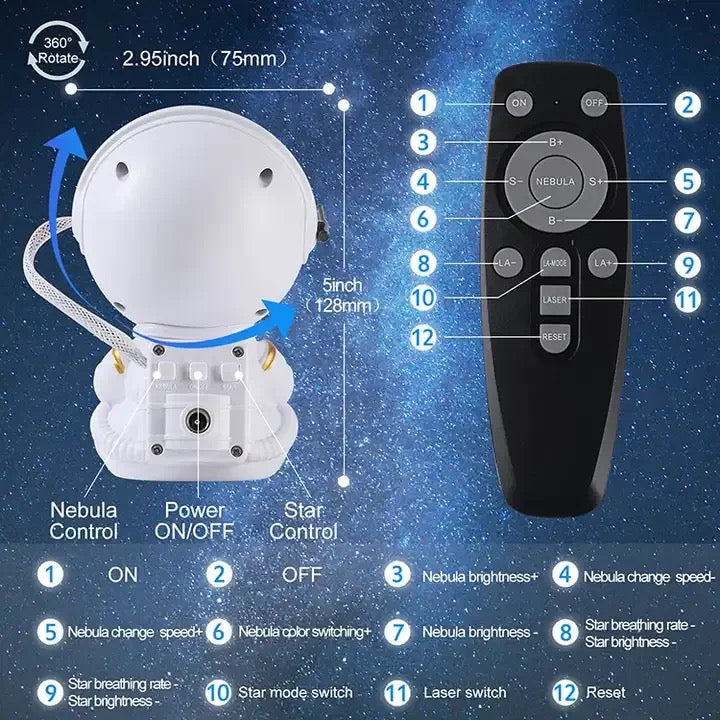 Astronaut Star Projector, Projector, Star Night Light Projector.
