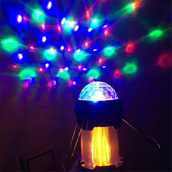 Lanterne de camping Rechargeable portable pliable led lampes de poche de camping 3-en-1 LED fête Disco