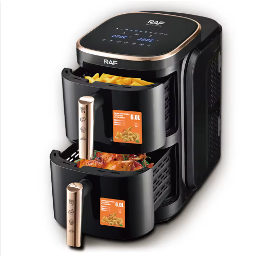 AIR FRAYER  RAF 2400W – Double Tiroir 6L + 6L • Cuisson Sans Huile • Écran Tactile & Technologie 360°