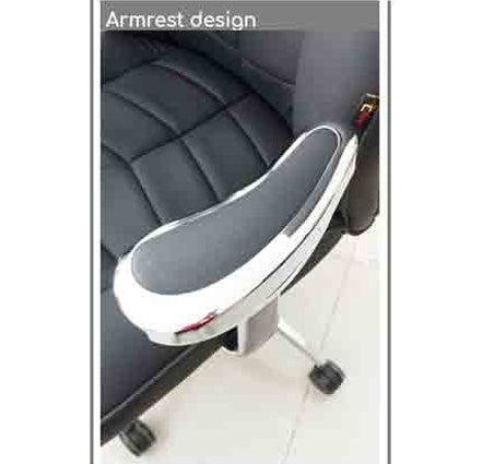 Chaise noir de Bureau Exécutive à Dossier Haut – Similicuir avec Fonction Inclinable