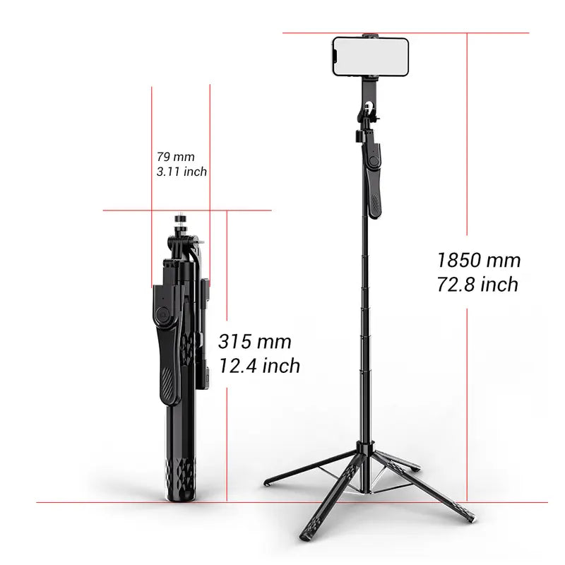 Trépied Téléphone K28 Super Long – Hauteur 1.75 m, Stable & Réglable