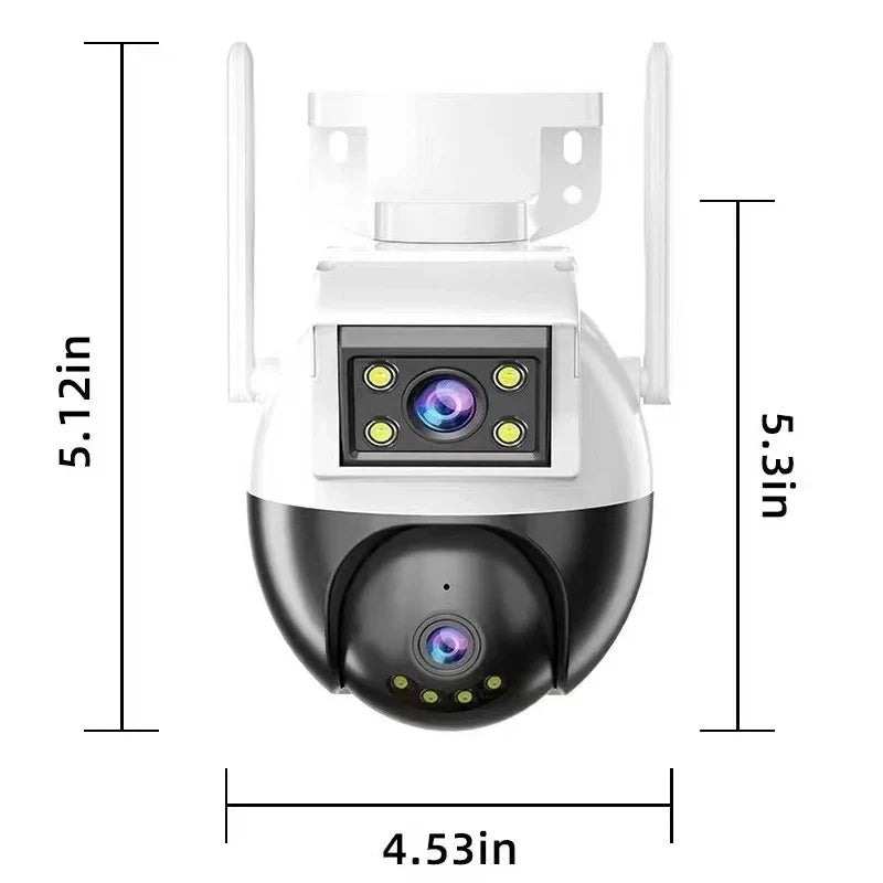Caméra de sécurité intelligente WiFi étanche à double objectif iCSee 4 MP
