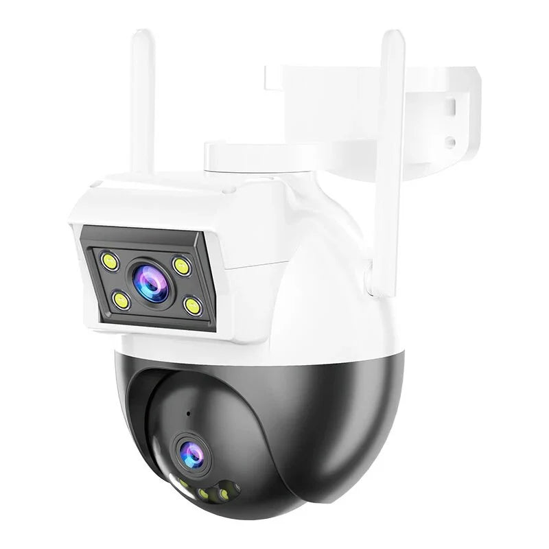 Caméra de sécurité intelligente WiFi étanche à double objectif iCSee 4 MP