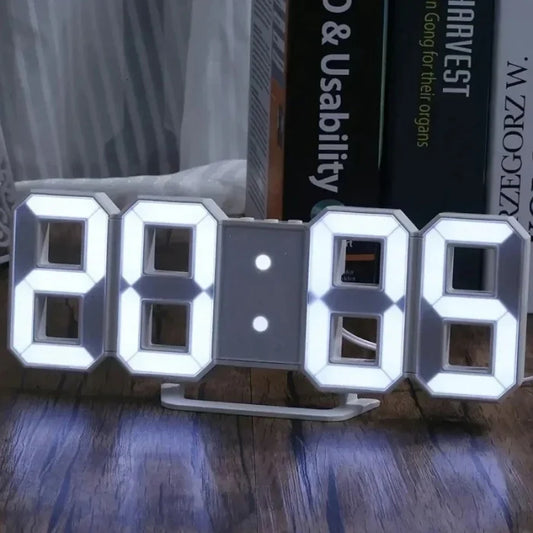 Horloge Digital Led 3D Affichage 24/12 Heures Et Alarme Snooze Et Température