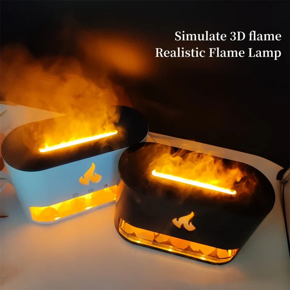 Diffuseur d'arôme à flamme colorée en pierre de sel Humidificateur