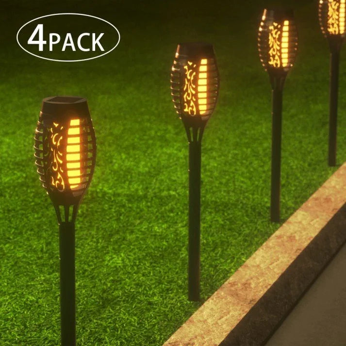 Pack de 4 Lampes Solaires Flamme