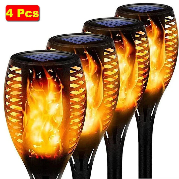 Pack de 4 Lampes Solaires Flamme