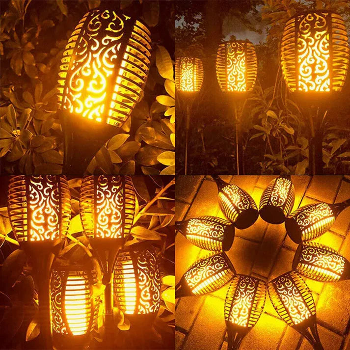Pack de 4 Lampes Solaires Flamme