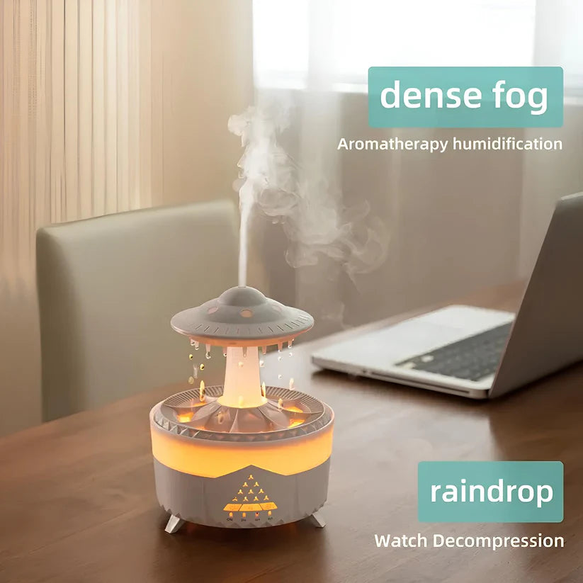 Humidificateur Aromathérapie Nuage de Pluie – 350ml 🌧️💨