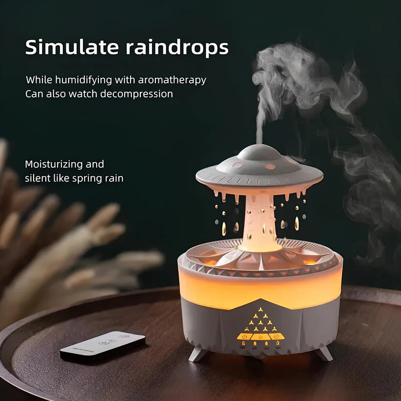 Humidificateur Aromathérapie Nuage de Pluie – 350ml 🌧️💨