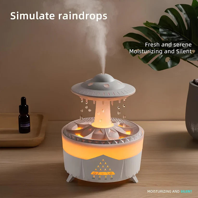 Humidificateur Aromathérapie Nuage de Pluie – 350ml 🌧️💨