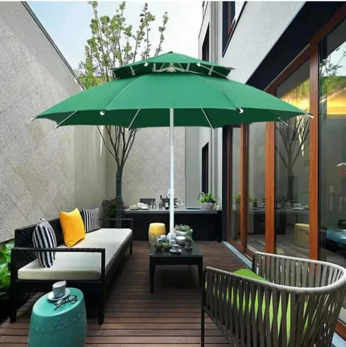 Parasol Grand Modèle Haute Qualité Double Toit Forme Rond 2.5 Mètres